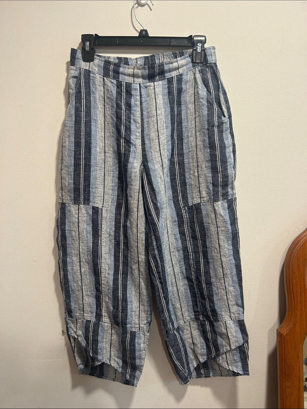 FOIL striped linen cropped pants size 6